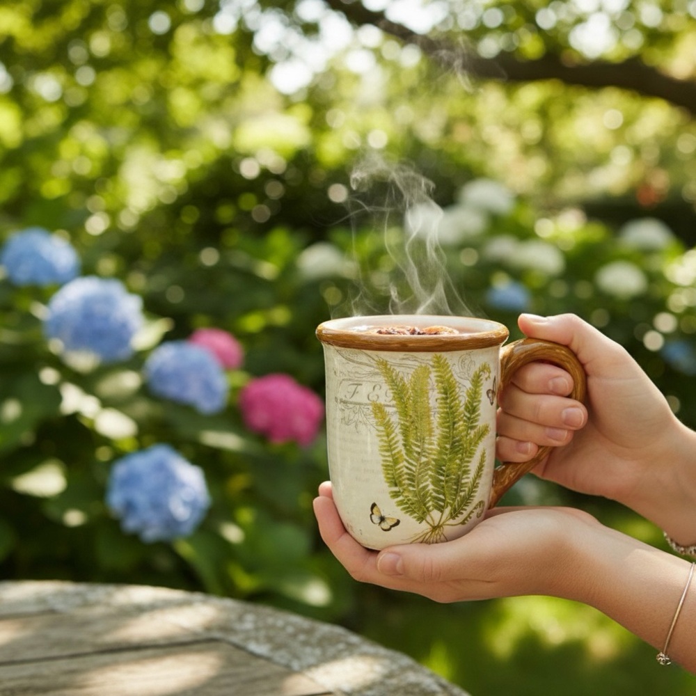 Susan Winget Fern & Butterfly Ceramic Mug – The Studio Shop Botanical Coffee Cup